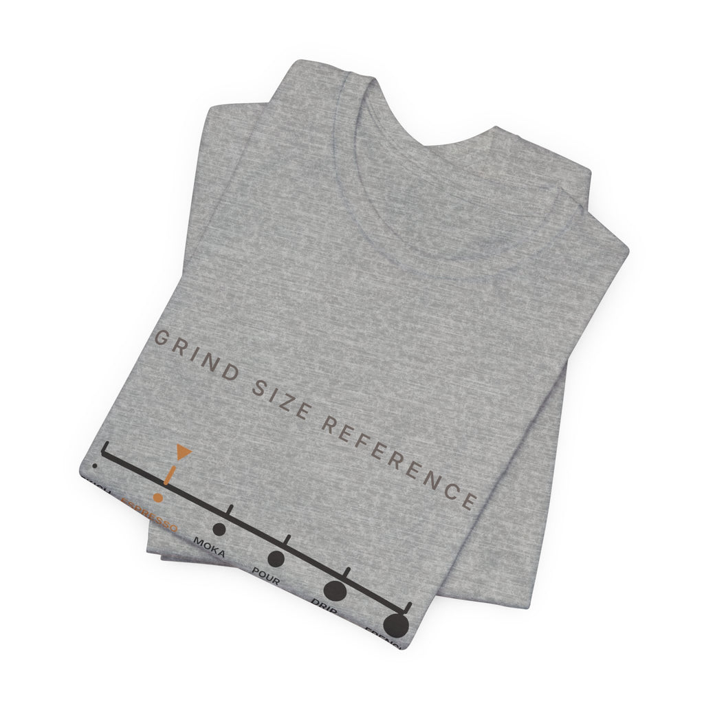 Grind Size Chart Espresso Shirt | You Are Here Coffee Grind Scale Tee