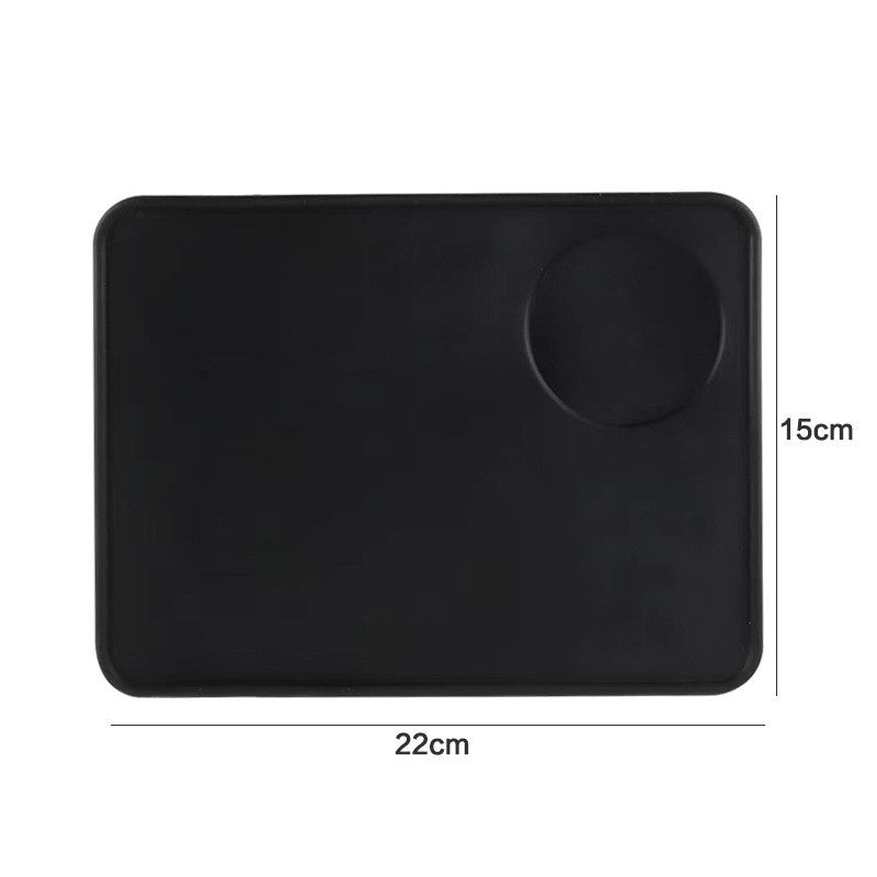 Black corner tamping mat, top view