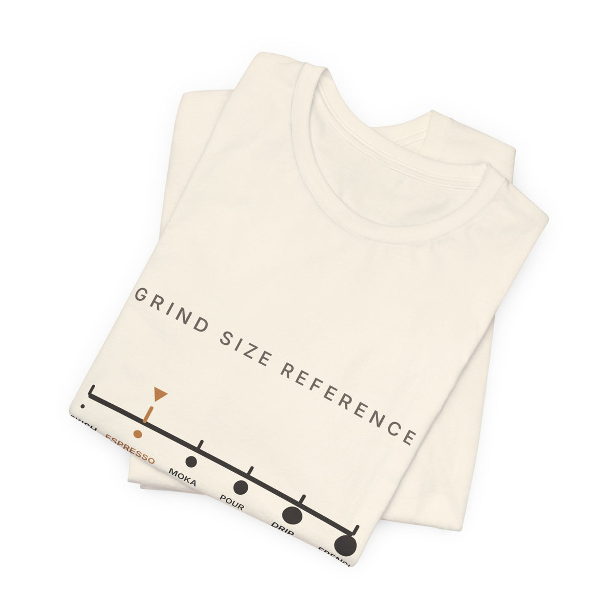 Grind Size Chart Espresso Shirt | You Are Here Coffee Grind Scale Tee