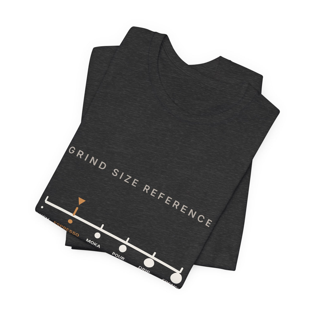 Grind Size Chart Espresso Shirt | You Are Here Coffee Grind Scale Tee