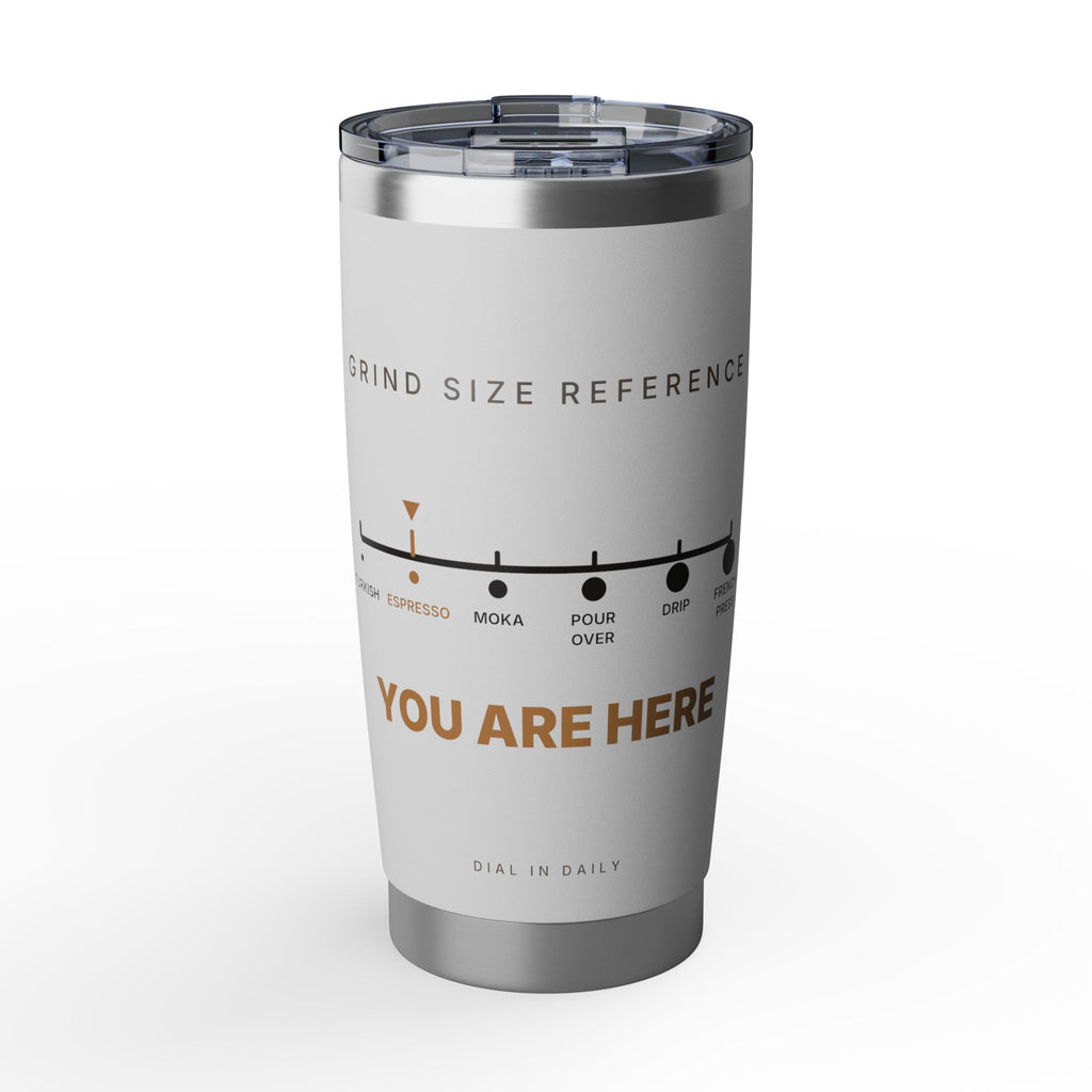 Grind Size Chart Espresso Tumbler | 20oz Insulated Coffee Tumbler