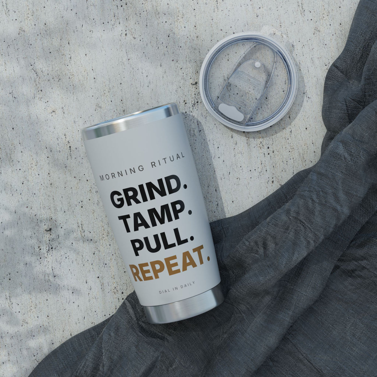 Grind Tamp Pull Repeat Espresso Tumbler | 20oz Insulated Coffee Tumbler