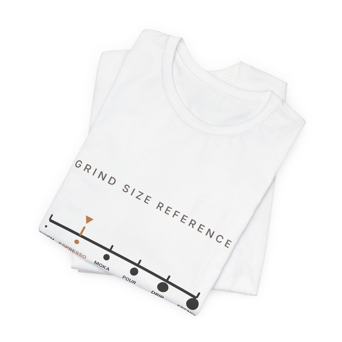 Grind Size Chart Espresso Shirt | You Are Here Coffee Grind Scale Tee